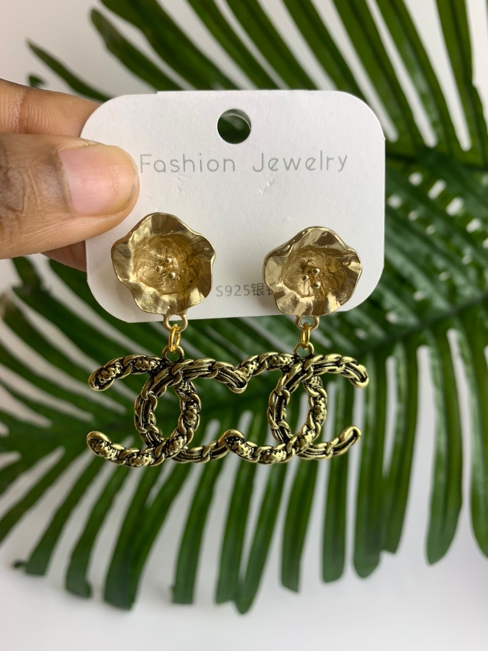 Gold and Black Earring