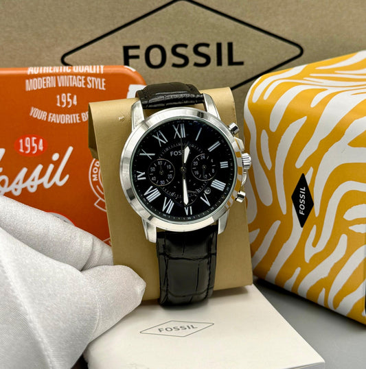 Black fossil wristwatch comes as seen