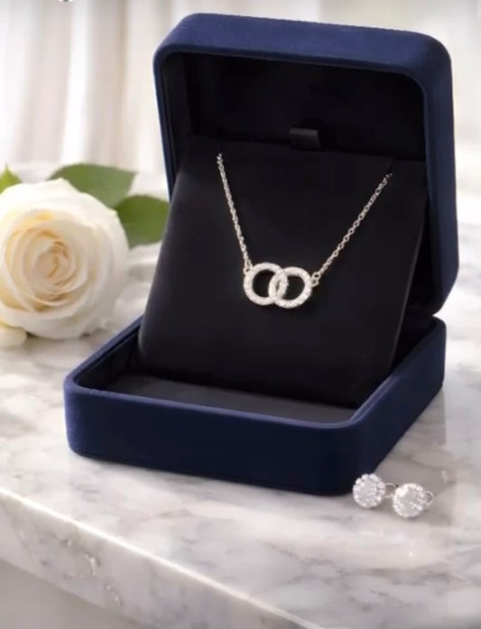 silver necklace with box