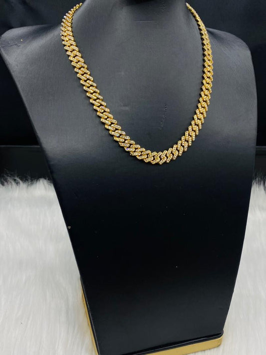 cuban inspired non tarnish necklace