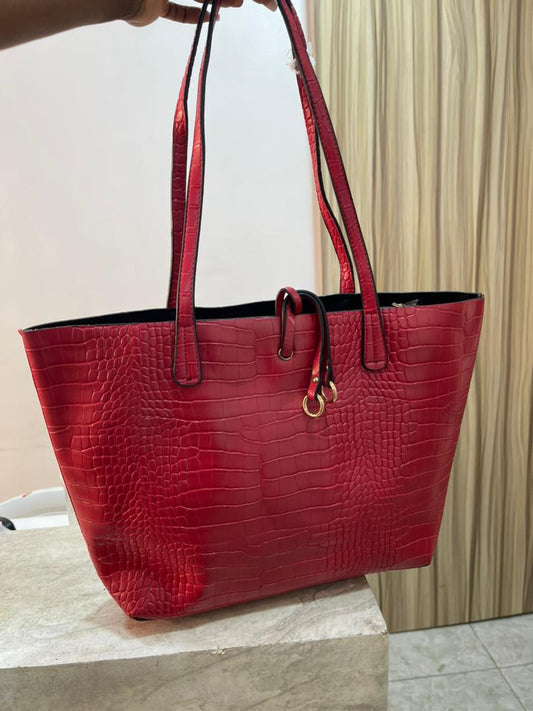 Red maxi tote bag