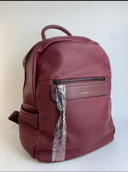 Maroon colored backpack  swipe  for defect