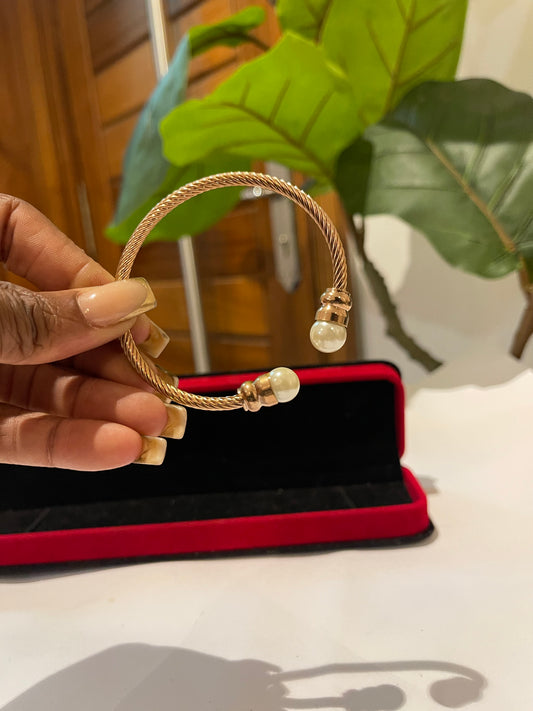 Non tarnish pear bangle