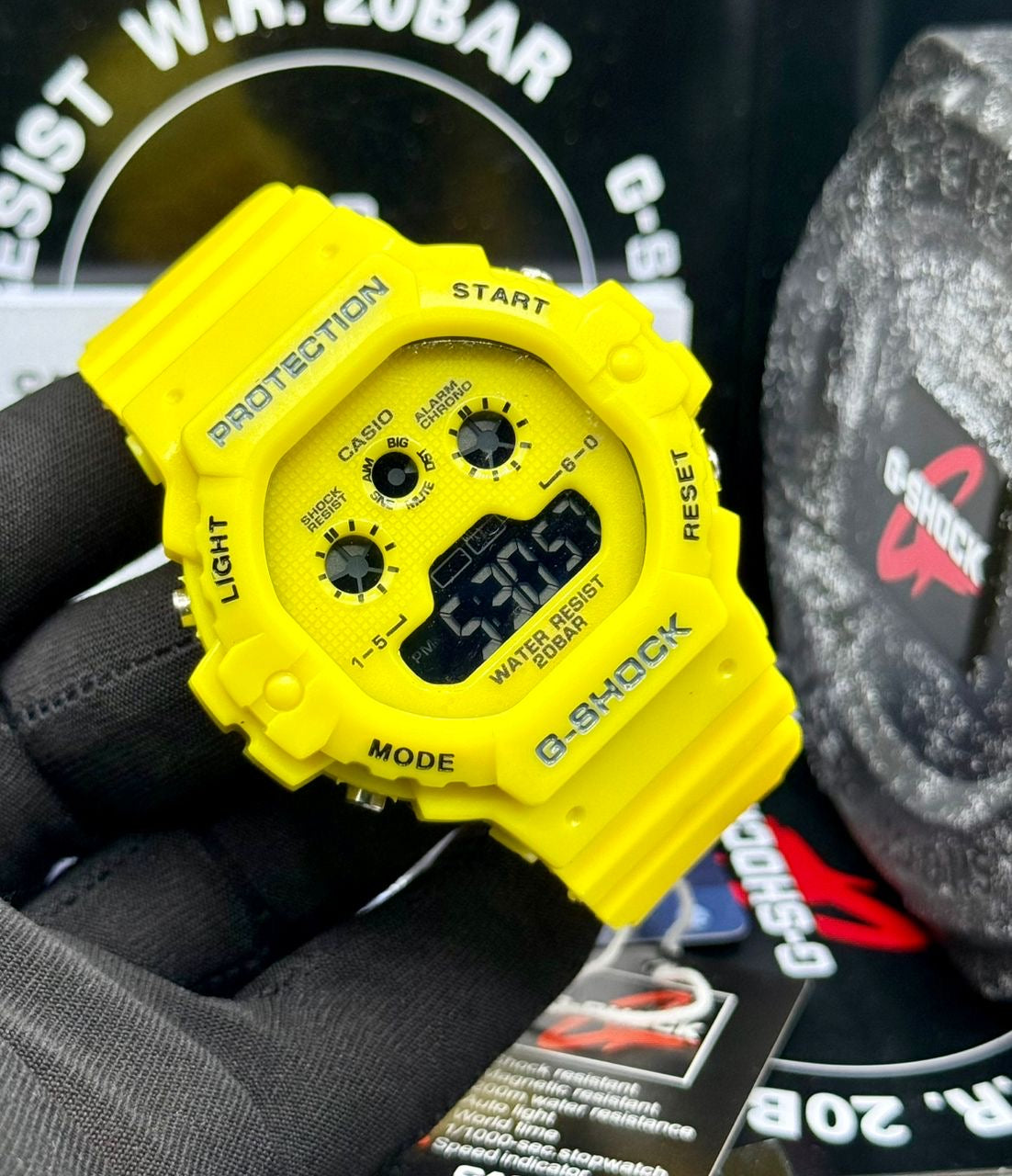 Yellow Casio wristwatch