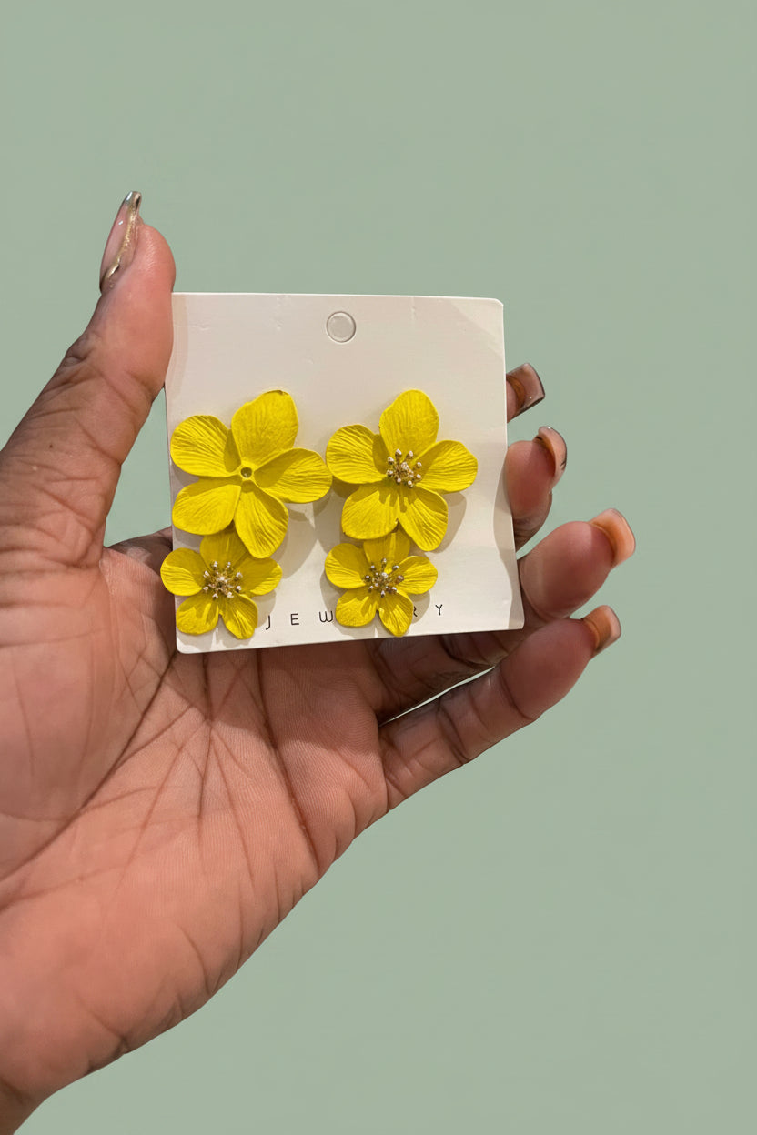 yellow floral earring