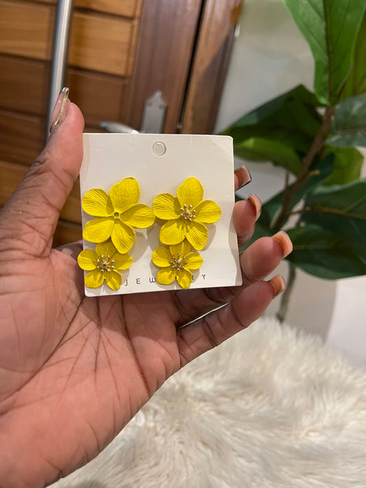 yellow floral earring