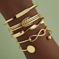 All Detailed Gold stacked Bracelet set