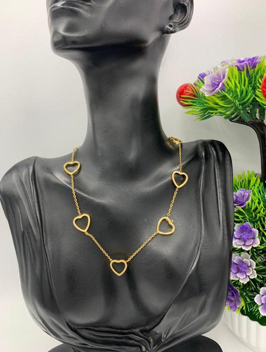 Drop heart non tarnish necklace