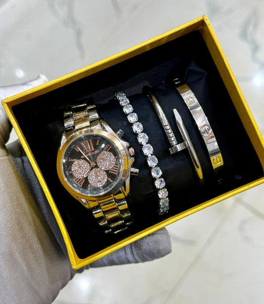 Wristwatch and bracelet set  comes as seen