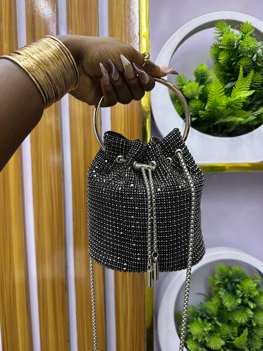 Black Sequin purse with tassels