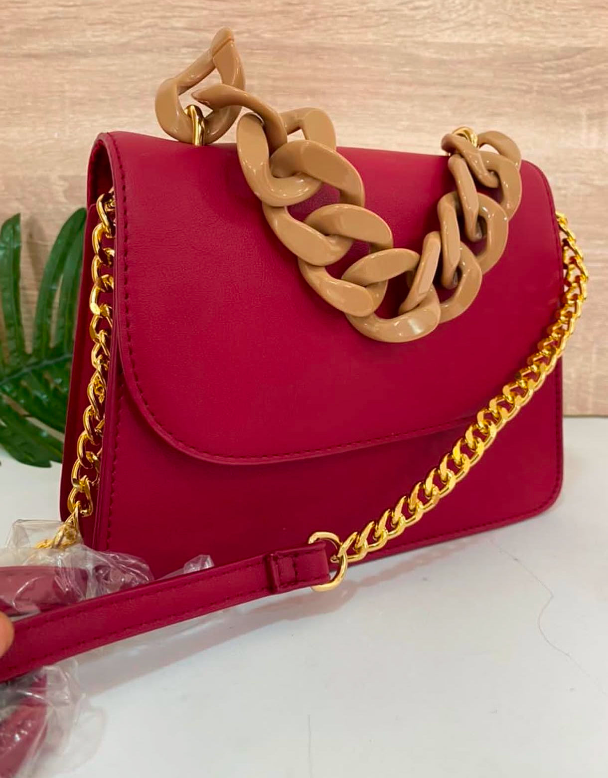 Red Detailed Mini bag with strap