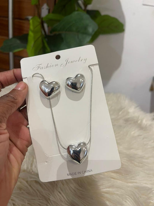 Silver come heart set