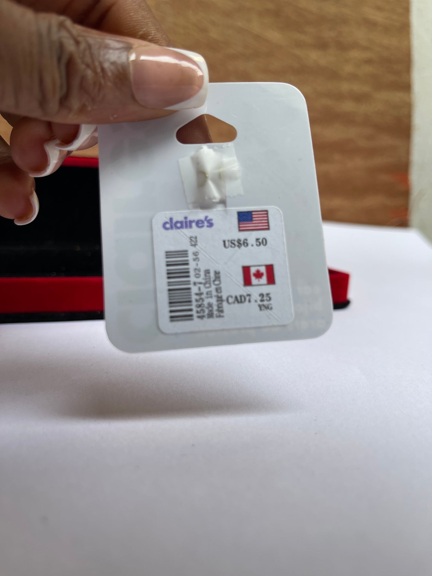 Claire’s front and back k earring