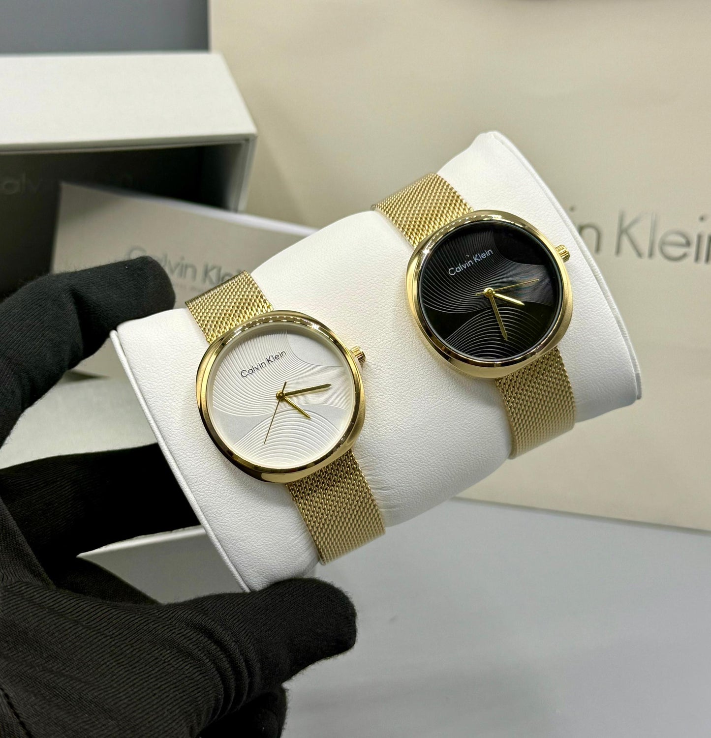 Gold Calvin Klein wristwatch