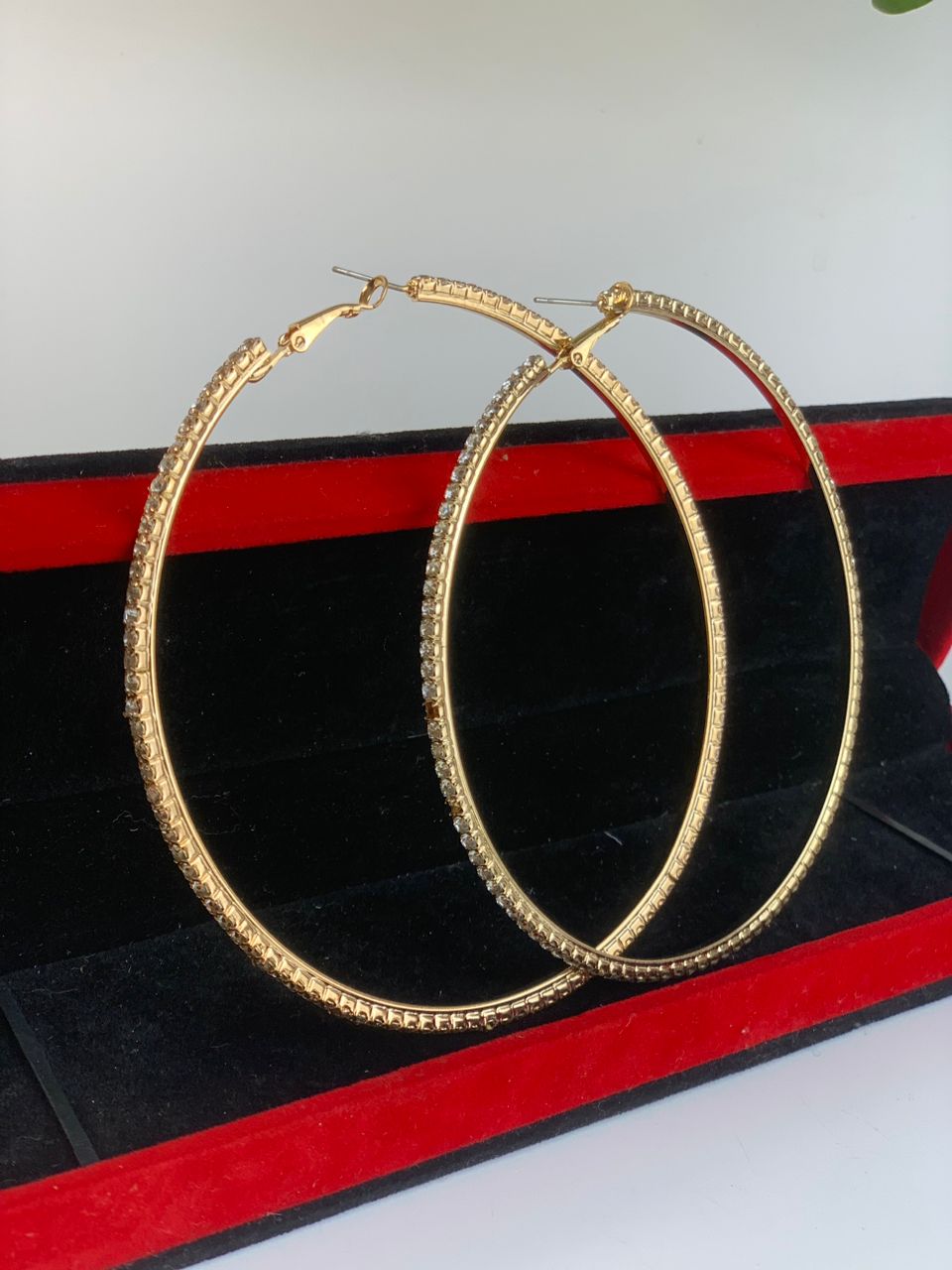 Gold large hoop earrings