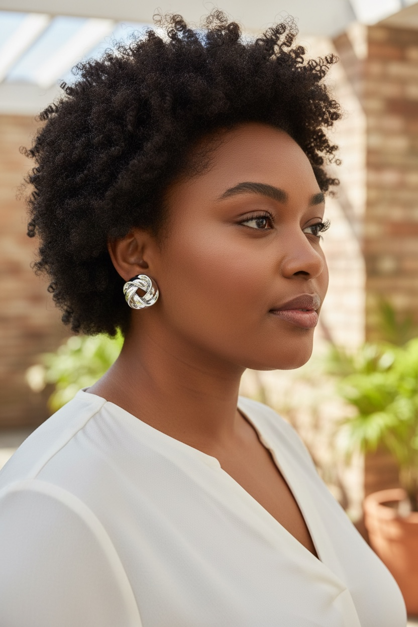 Silver Round Earrings