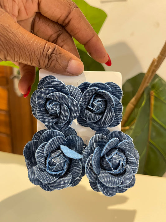 Denim Floral inspired earring