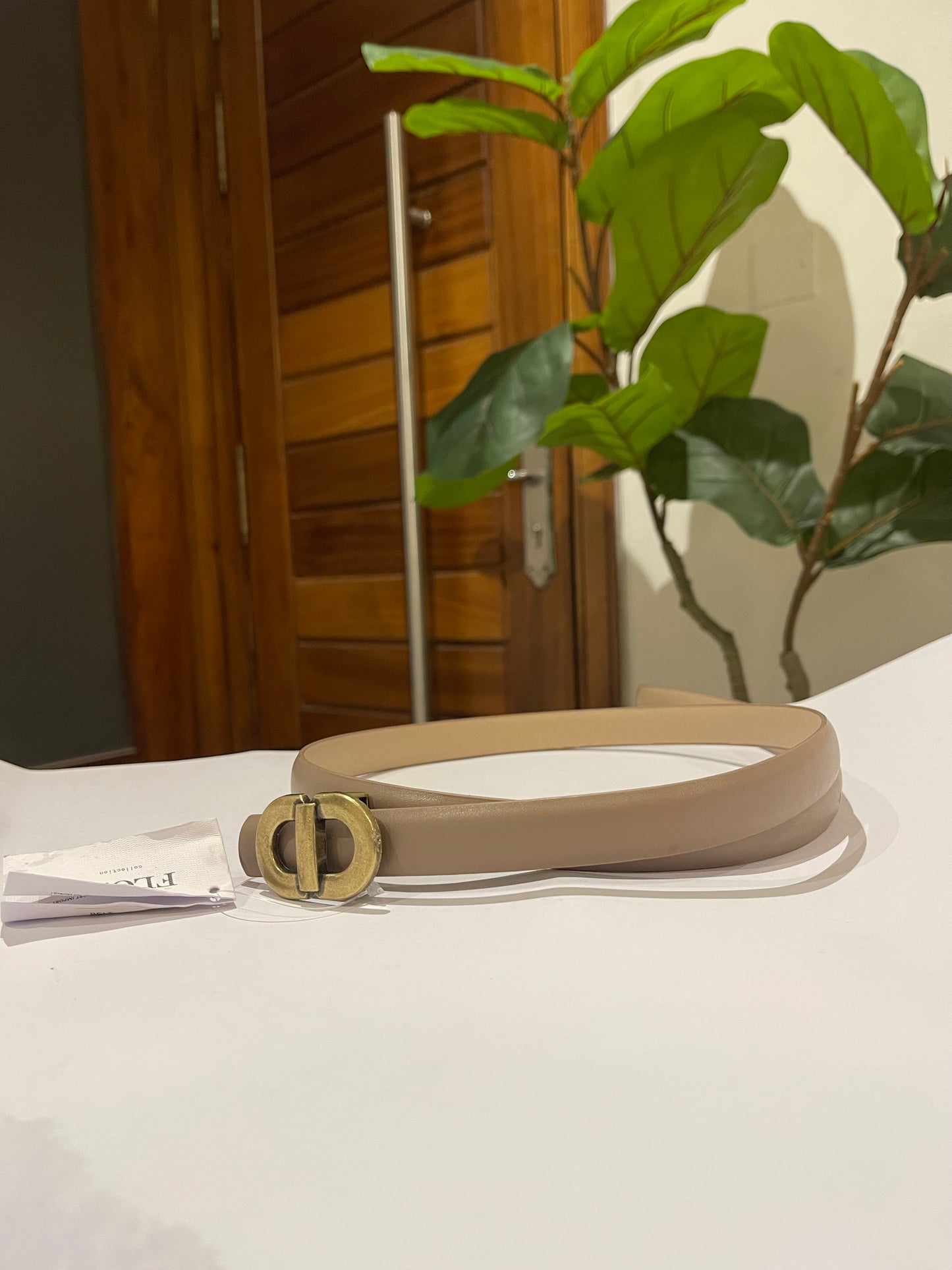 Khaki Leather Belt