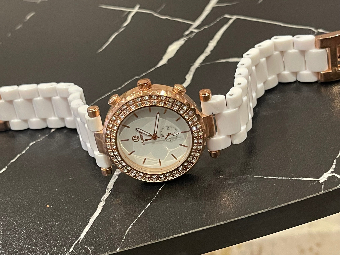 Ceramic Rosegold Wristwatch