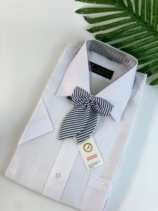 White Packet Shirt  With Bow Tie Size 36
S