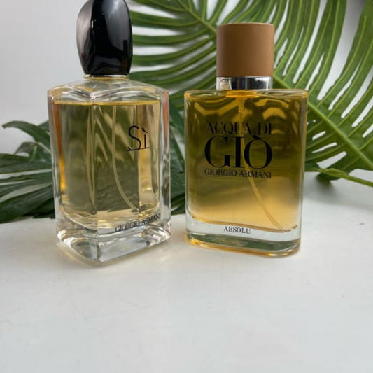 His and Hers 100ml impression perfume : SI and Aqua di Gio