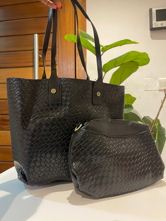 two in one tote bag woven inspired