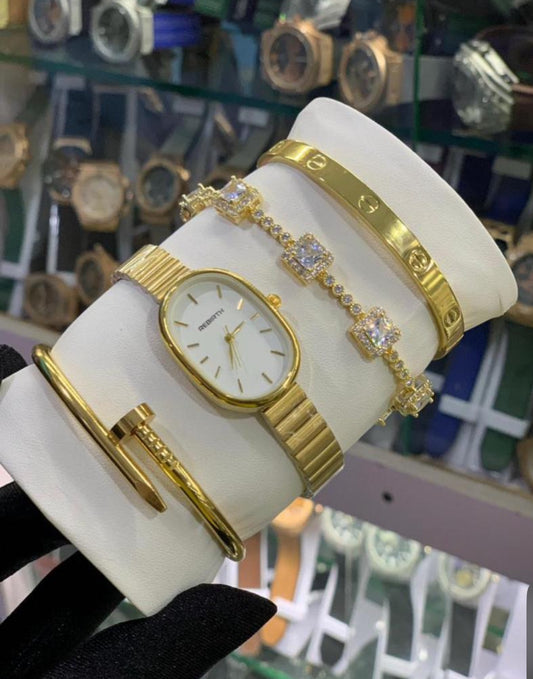 Gold rebirth bracelet set