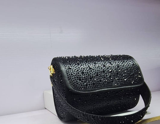 Black detailed mini bag