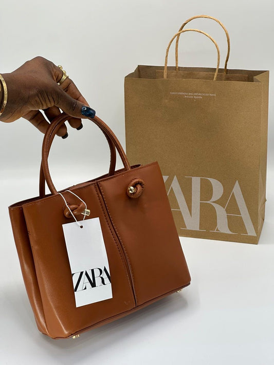 Brown midi structured bag