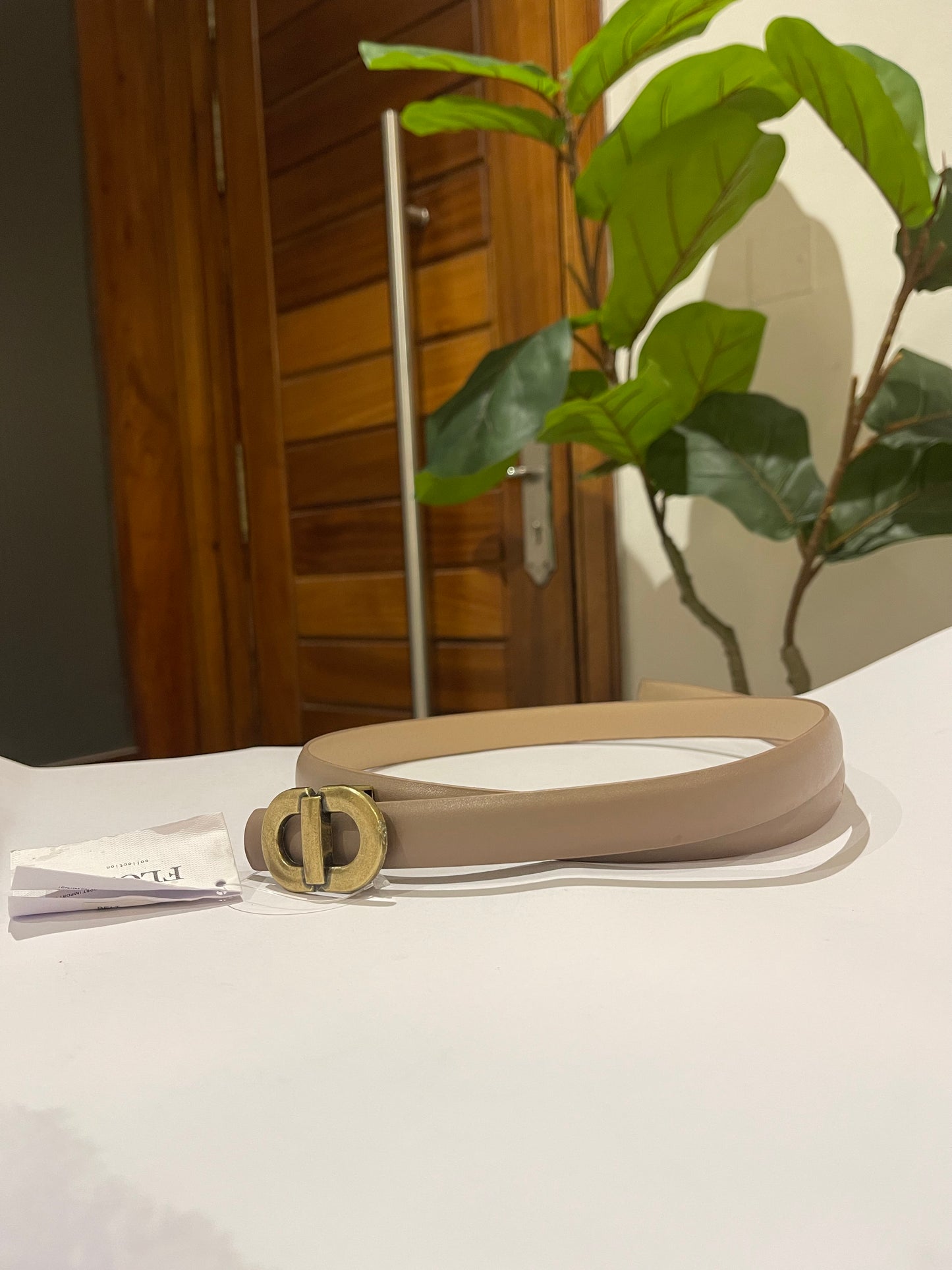 Khaki Leather Belt