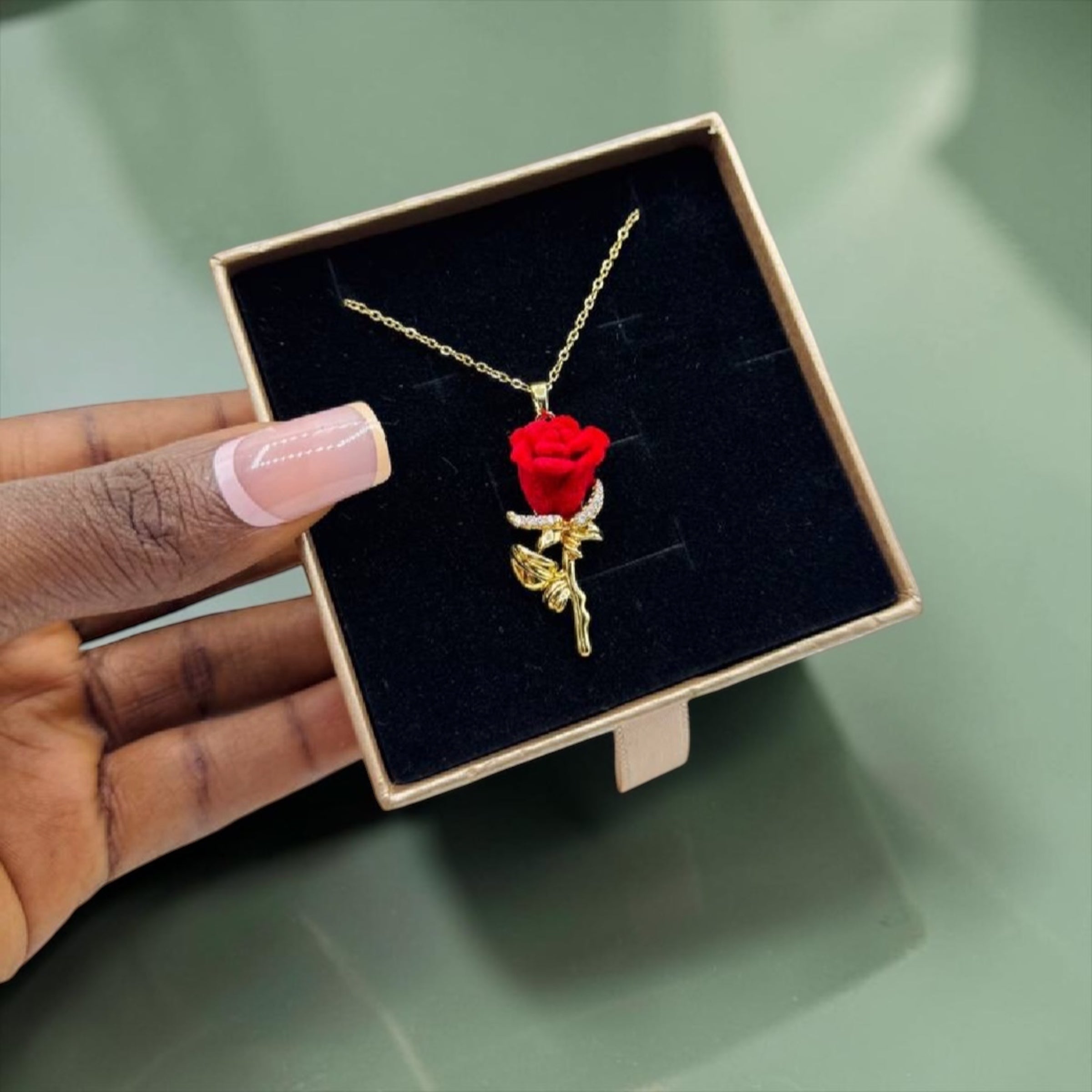 Rose detailed Non Tarnish necklace