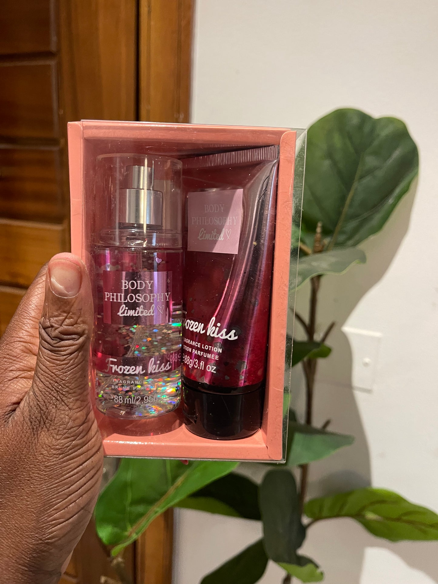 body mist and body lotion set
