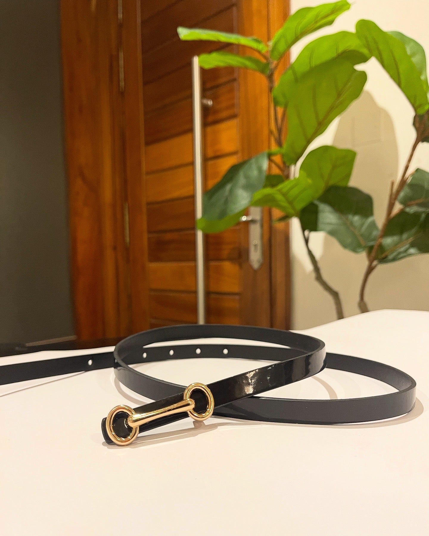 Black Detailed mini belt (8-16