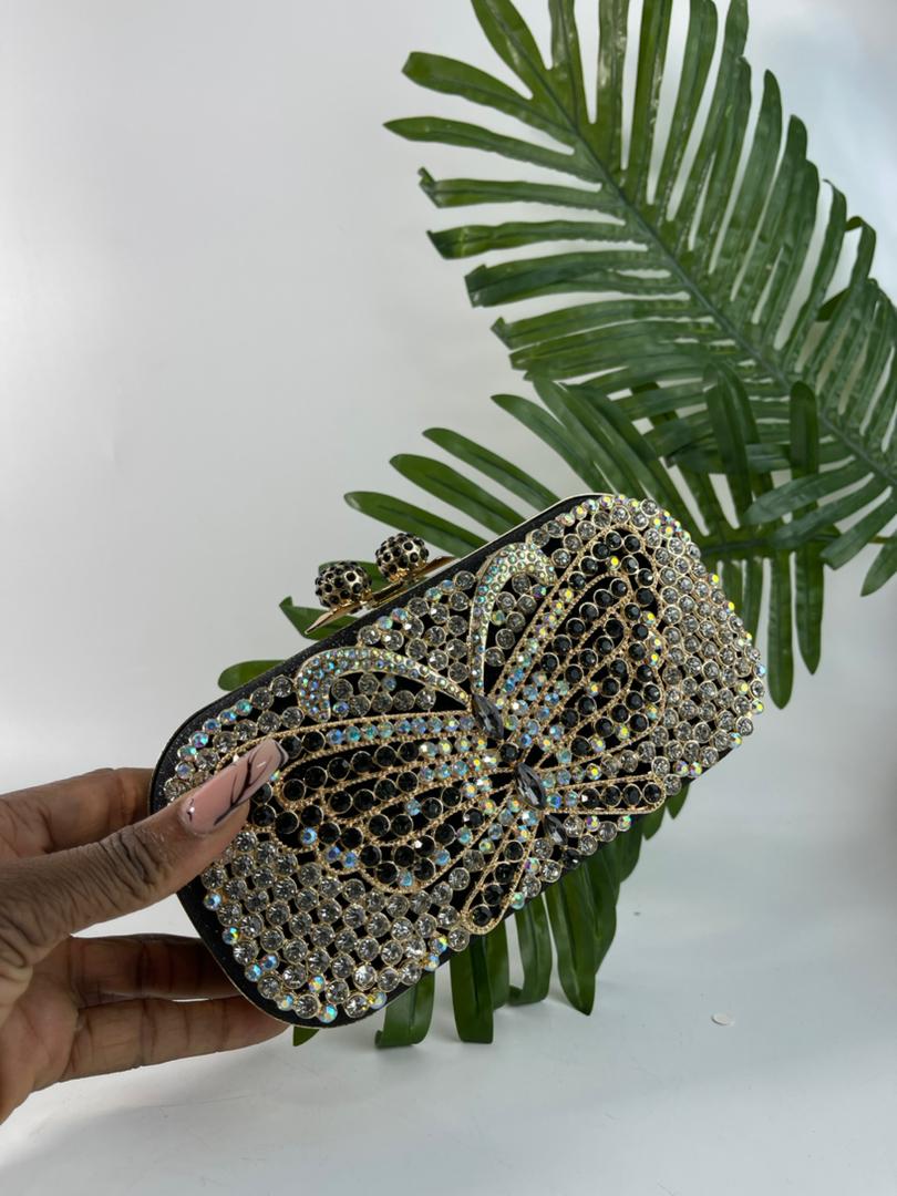 Black butterfly purse