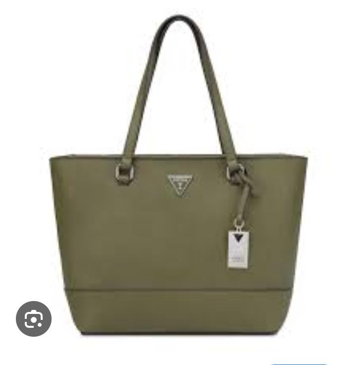 Green guess tote bag