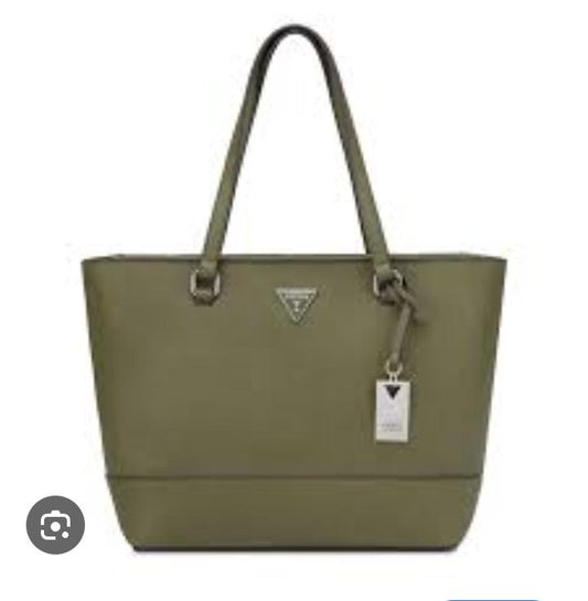 Green guess tote bag