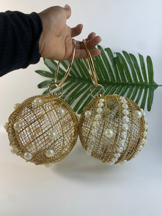 Gold Pearl ball clutch