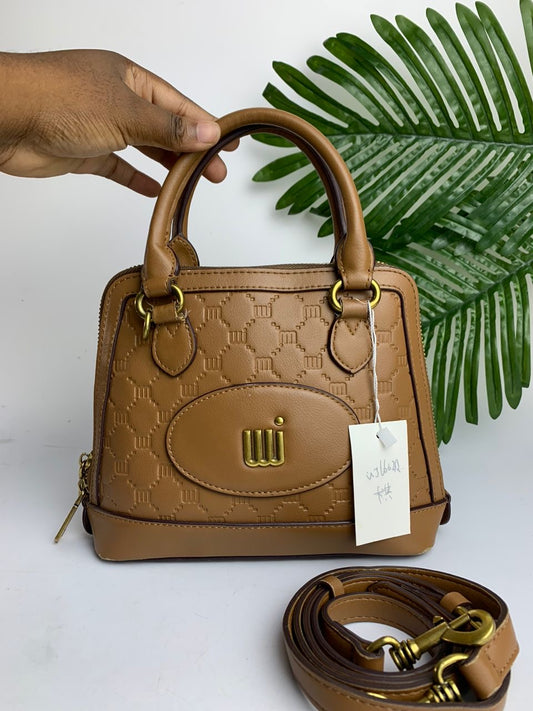 Brown detailed monogrammed bag