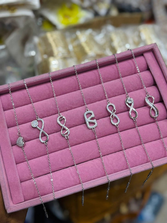 Silver non tarnish infinity bracelet