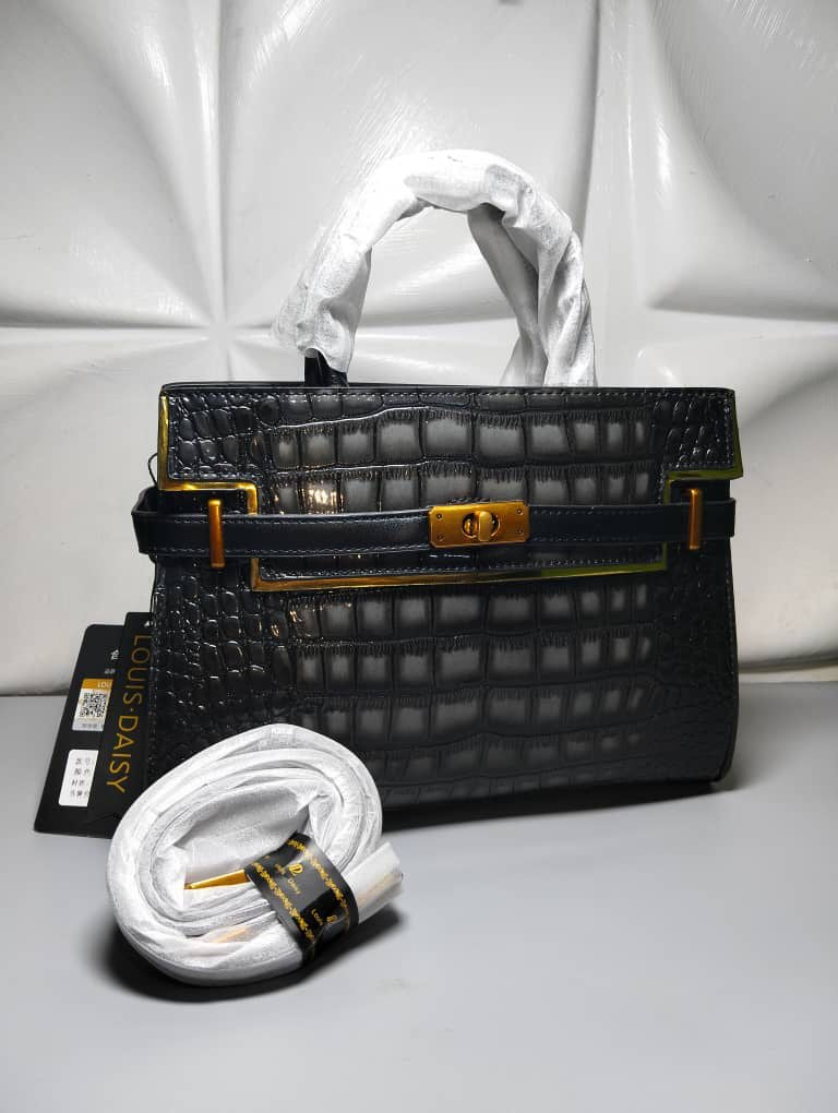 Black Leather Midi bag