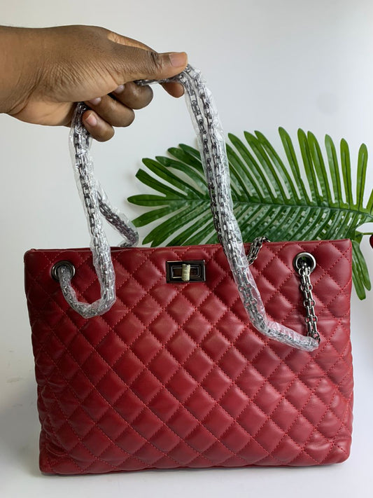 Red detailed handbag