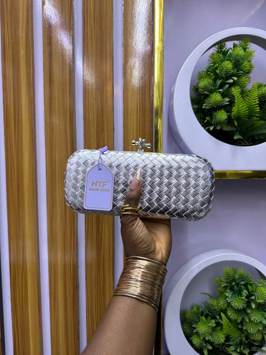 Silver woven purse