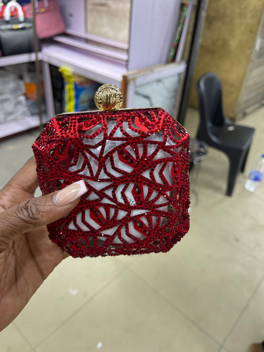 Red detailed purse