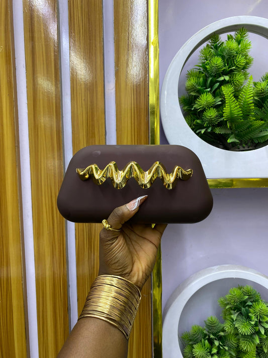 Brown bag with gold detail