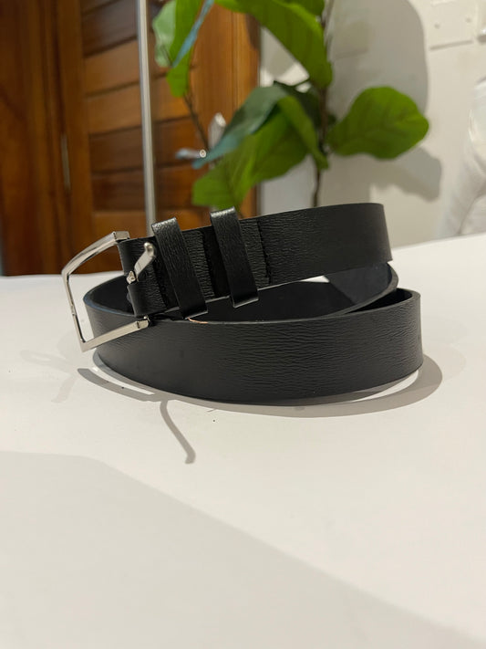 Black leather belt
