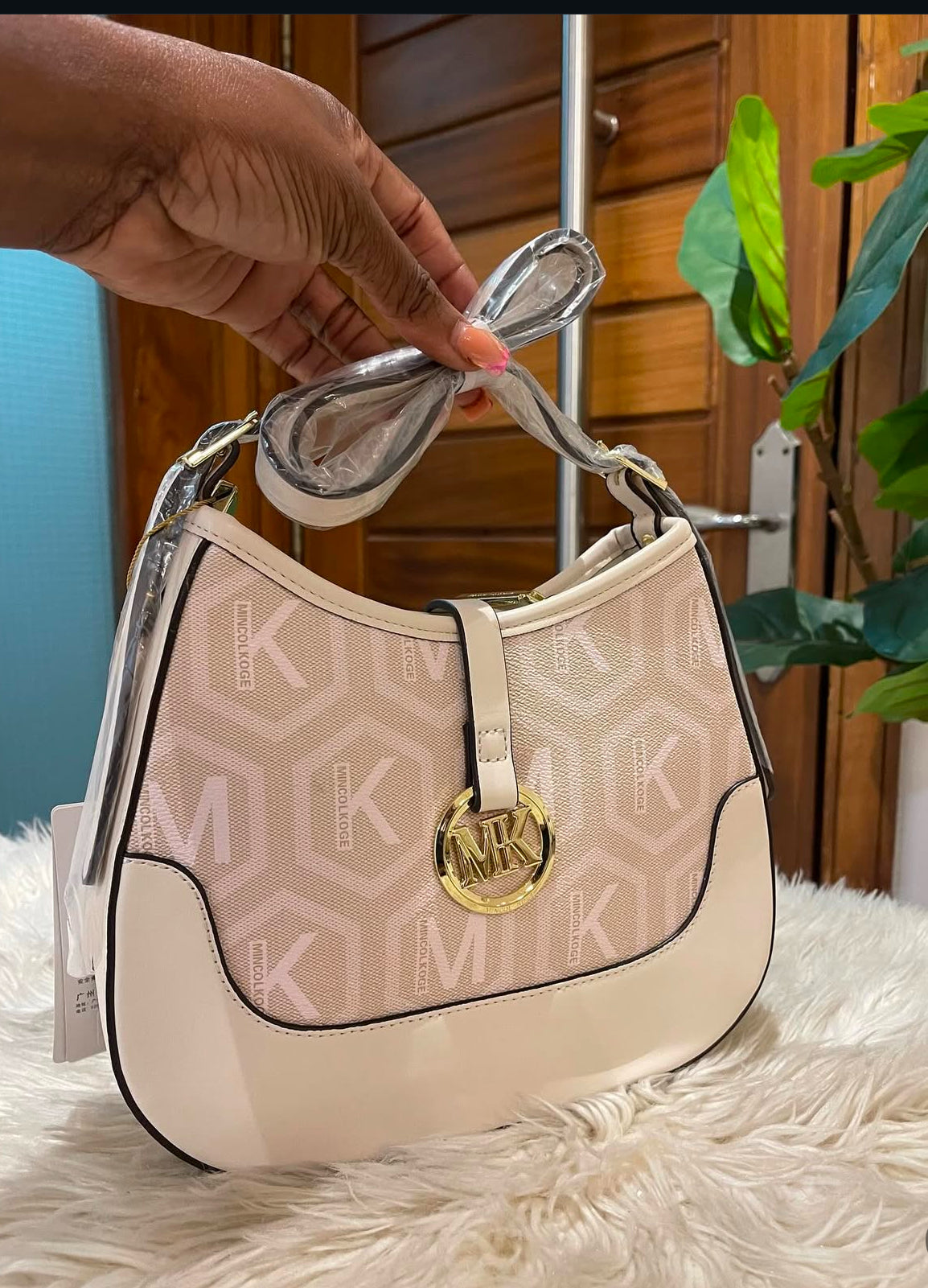 Monogrammed midi bag