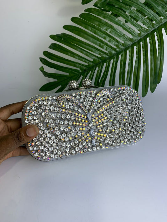 Silver butterfly purse