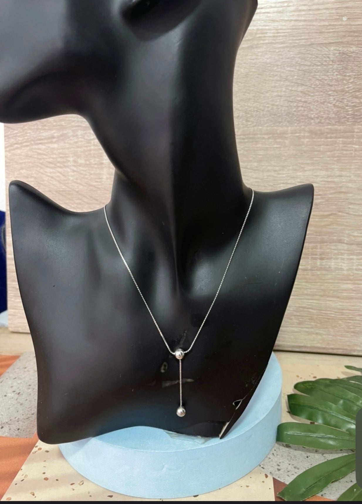 Silver drop necklace