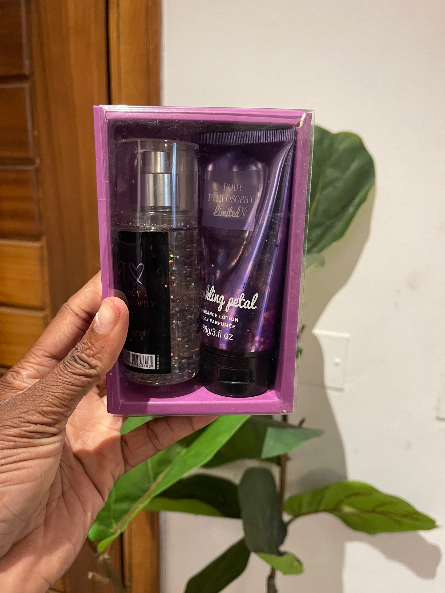 body mist and body lotion set