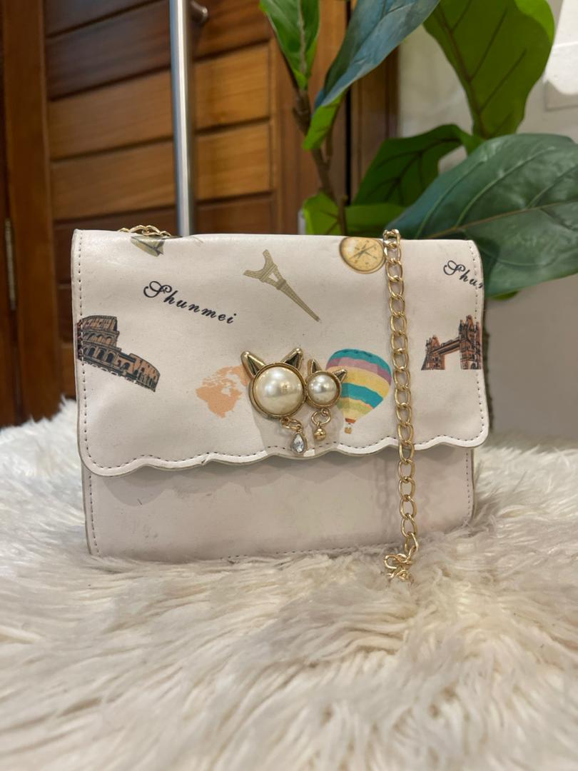 White graffiti mini bag